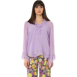 Max Mara Studio, Dames, Blouses & Shirts, Paars, Maat: S Zijde,