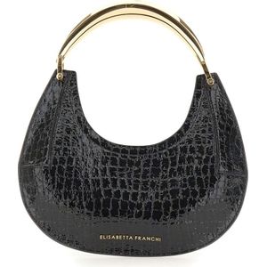 Elisabetta Franchi, Dames, Tassen, Zwart, Maat: ONE Size Leer,