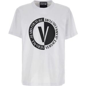 Versace Jeans Couture, Heren, Tops, Wit, Maat: S