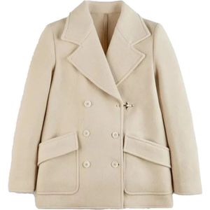 Fay, Dames, Mantels, Beige, Maat: S Wol,