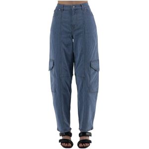 Ganni, Dames, Broeken, Blauw, Maat: W26 Denim,