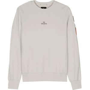 Parajumpers - Sweatshirt - Grijs - Katoen - Ronde Hals - Iconische Patch