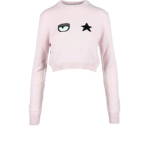 Chiara Ferragni Collection, Dames, Truien, Roze, Maat: L Wol,