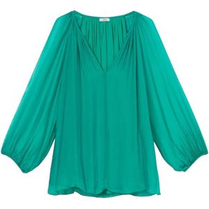 Oltre, Dames, Blouses & Shirts, Groen, Maat: S Zijde,