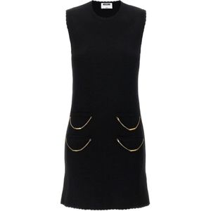 Moschino, Dames, Jurken, Zwart, Maat: L