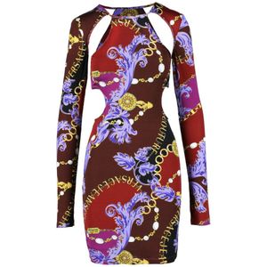 Versace Jeans Couture, Dames, Jurken, Veelkleurig, Maat: XS Viscose,