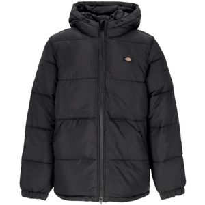 Dickies - Zwarte Gewatteerde Jas met Capuchon - Heren - Waterafstotend - Polyester