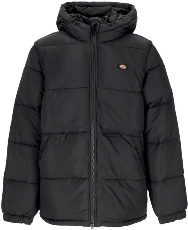 Dickies - Zwarte Gewatteerde Jas met Capuchon - Heren - Waterafstotend - Polyester