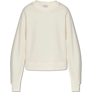 Moncler, Dames, Sweatshirts & Hoodies, Beige, Maat: XS Katoen,