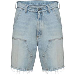 MM6 Maison Margiela, Heren, Korte broeken, Blauw, Maat: W30 Denim,