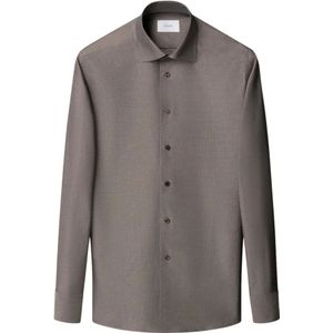 Eton, Heren, Overhemden, Bruin, Maat: M Katoen,