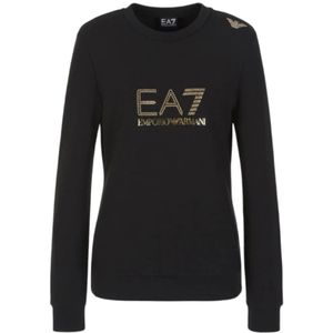 Emporio Armani Ea7, Dames, Sweatshirts & Hoodies, Zwart, Maat: M Viscose,