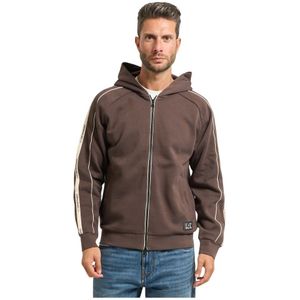 Emporio Armani, Heren, Sweatshirts & Hoodies, Bruin, Maat: S Katoen,