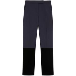 Max Mara, Dames, Broeken, Blauw, Maat: 3XS Velours,