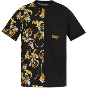 Versace Jeans COUTURE - Pocket T-Shirt - Zwart - Katoen - Barokpatroon