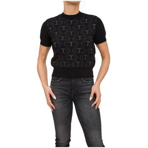 Twinset, Dames, Truien, Zwart, Maat: M Katoen,