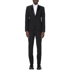 Emporio Armani, Heren, Pakken, Zwart, Maat: S Wol,