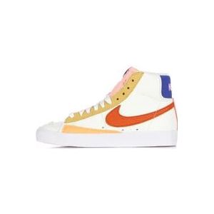 Nike Blazer Mid 77 Hoge Sneaker Oranje/Wit , Multicolor , Dames , Maat: 36 EU