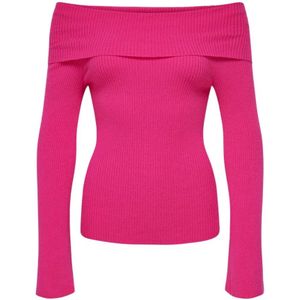 Only, Dames, Truien, Roze, Maat: S Nylon,