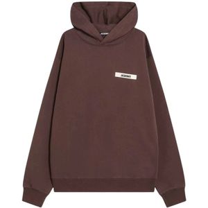 Jacquemus, Heren, Sweatshirts & Hoodies, Bruin, Maat: S Katoen,