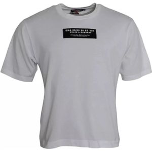 Dolce & Gabbana - DG Applique - T-shirt - Wit - Katoen