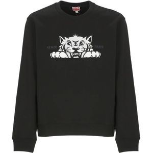 Kenzo, Heren, Sweatshirts & Hoodies, Zwart, Maat: L Katoen,