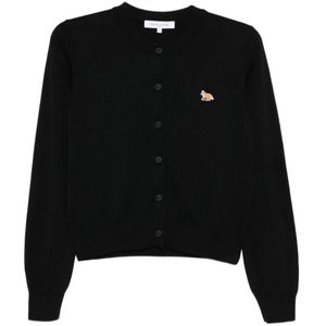 Maison Kitsuné, Dames, Truien, Zwart, Maat: M Wol,