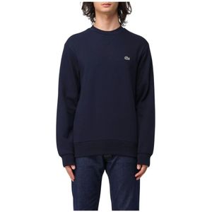 Lacoste, Heren, Sweatshirts & Hoodies, Blauw, Maat: S Katoen,