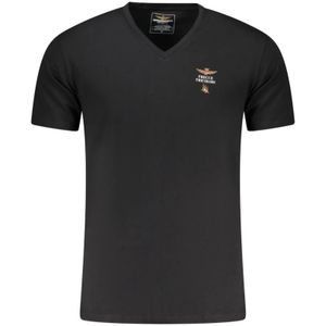 Aeronautica Militare, Heren, Tops, Zwart, Maat: M Katoen,