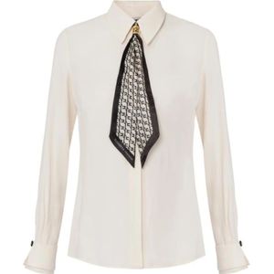Elisabetta Franchi, Dames, Blouses & Shirts, Beige, Maat: L Viscose,