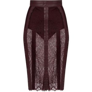 Elisabetta Franchi, Dames, Rokken, Bruin, Maat: M Polyamide,