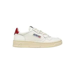Autry Vintage Stijl Leren Sneakers , White , Heren , Maat: 45 EU