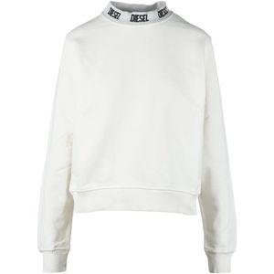Diesel, Dames, Sweatshirts & Hoodies, Wit, Maat: XS Katoen,