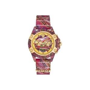 Versace Chrono Active Siliconen Horloge Rood/Zwart , Multicolor , unisex , Maat: ONE Size