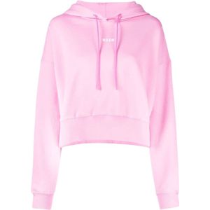 Msgm, Dames, Sweatshirts & Hoodies, Roze, Maat: M Katoen,