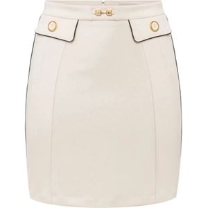 Elisabetta Franchi, Dames, Rokken, Beige, Maat: XS Poliester,