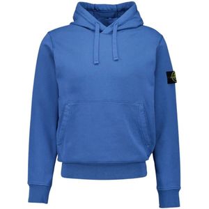 Stone Island, Heren, Sweatshirts & Hoodies, Blauw, Maat: S Katoen,