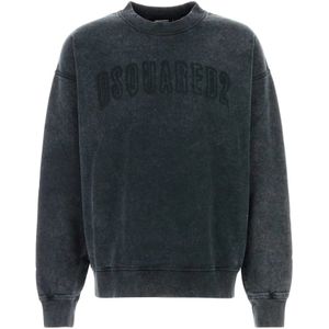 Dsquared2, Heren, Sweatshirts & Hoodies, Grijs, Maat: S Katoen,