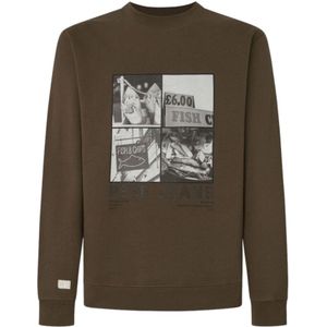 Pepe Jeans, Heren, Sweatshirts & Hoodies, Bruin, Maat: XL Katoen,