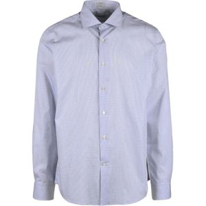 Himon's, Heren, Overhemden, Blauw, Maat: S Katoen,