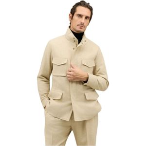 Boglioli, Heren, Jassen, Beige, Maat: M Flanel,