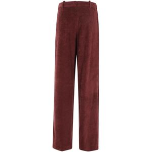 Circolo 1901 - Bourgondische Corduroy Wijde Broek - Rood - Dames