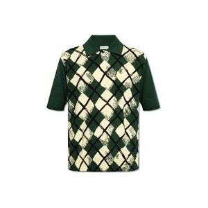 Burberry Geruite polo shirt , Green , Heren , Maat: L