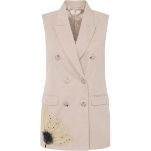 Elisabetta Franchi, Dames, Jassen, Grijs, Maat: XS Katoen,