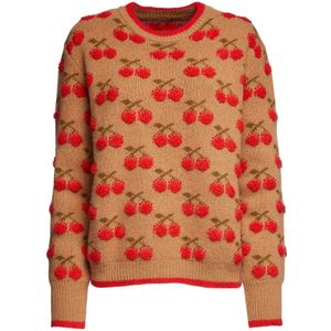 La DoubleJ, Dames, Truien, Bruin, Maat: XS Acryl,