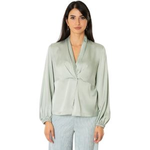 D.Exterior, Dames, Blouses & Shirts, Groen, Maat: L Satijn,