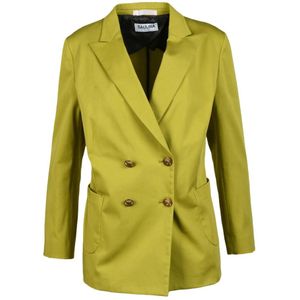Saulina, Dames, Jassen, Groen, Maat: M Leer,