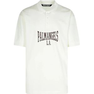 Palm Angels - College Logo T-Shirt - Wit - Katoen