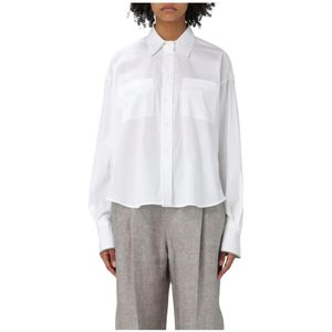 Brunello Cucinelli, Dames, Blouses & Shirts, Wit, Maat: M Katoen,
