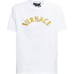 Versace, Heren, Tops, Wit, Maat: M Katoen,